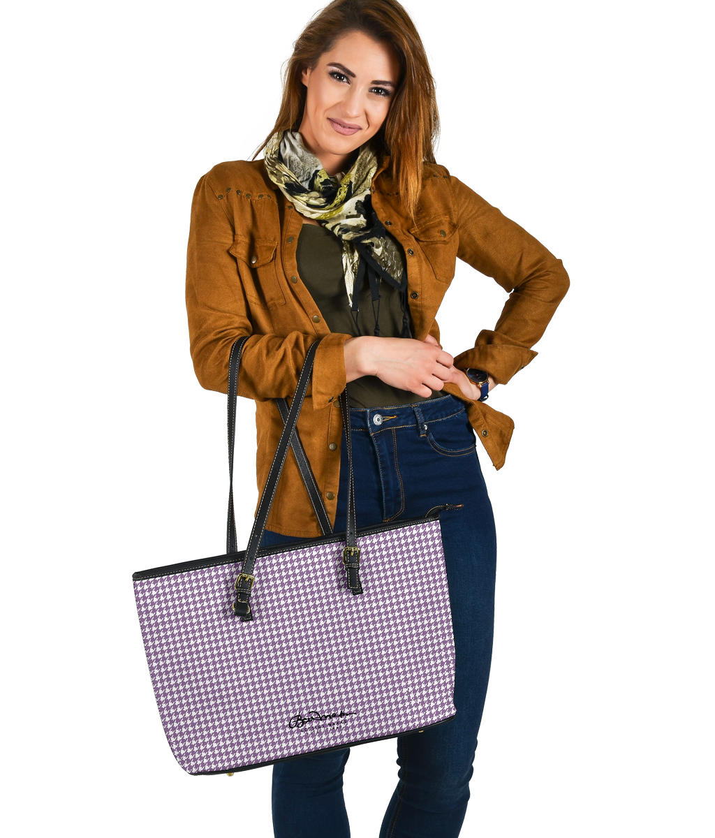 Lilac Houndstooth Large Tote Bag