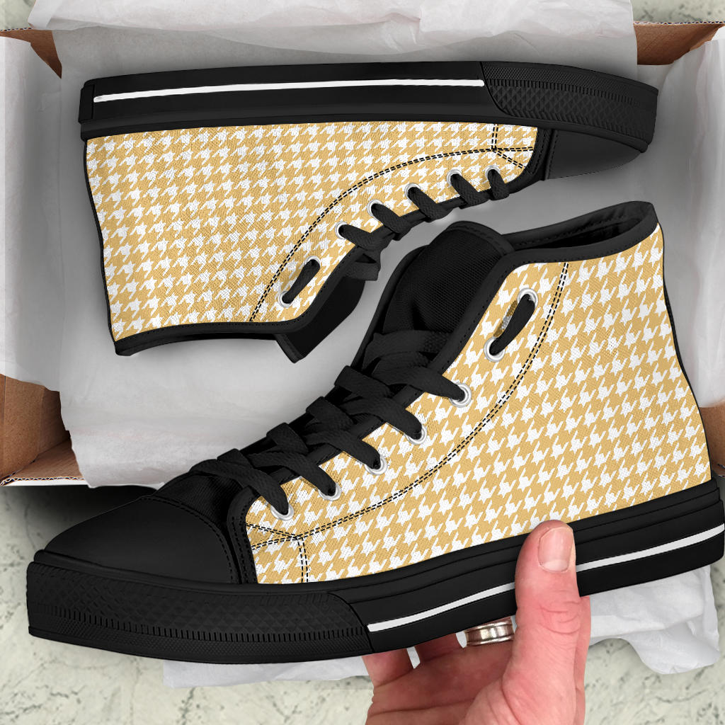 Banana Houndstooth High Top Sneakers