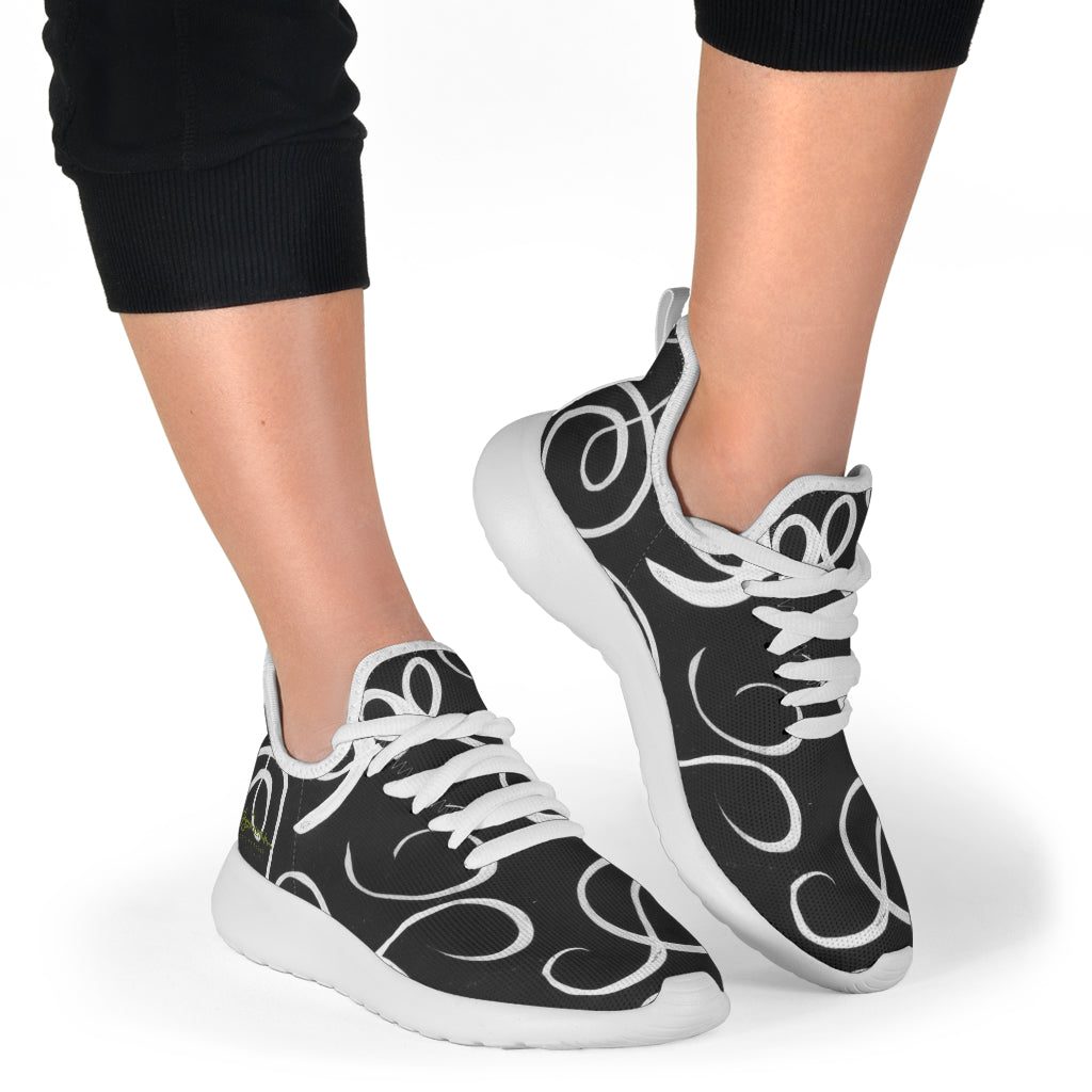 B&W Squiggles Mesh Knit Sneakers