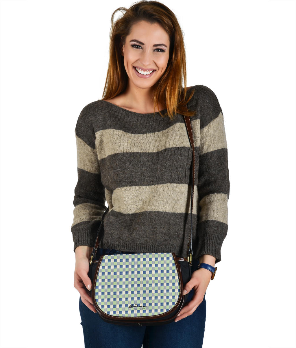 Checkerboard Plaid Saddle Bag