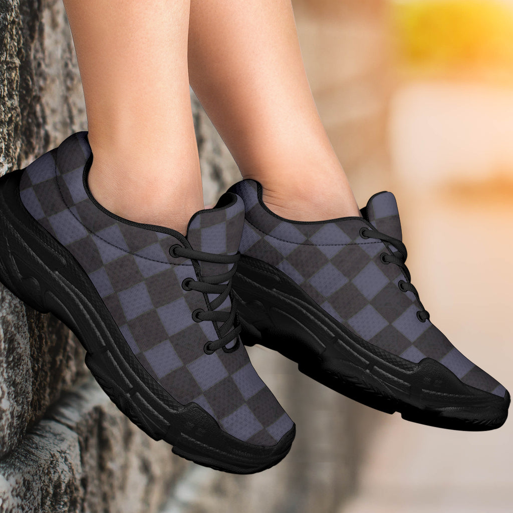 Slate Checkerboard Chunky Sneakers