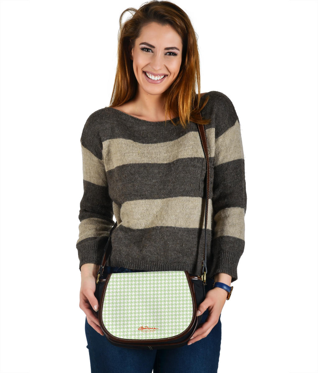 Butterfly Houndstooth Saddle Shoulder Bag