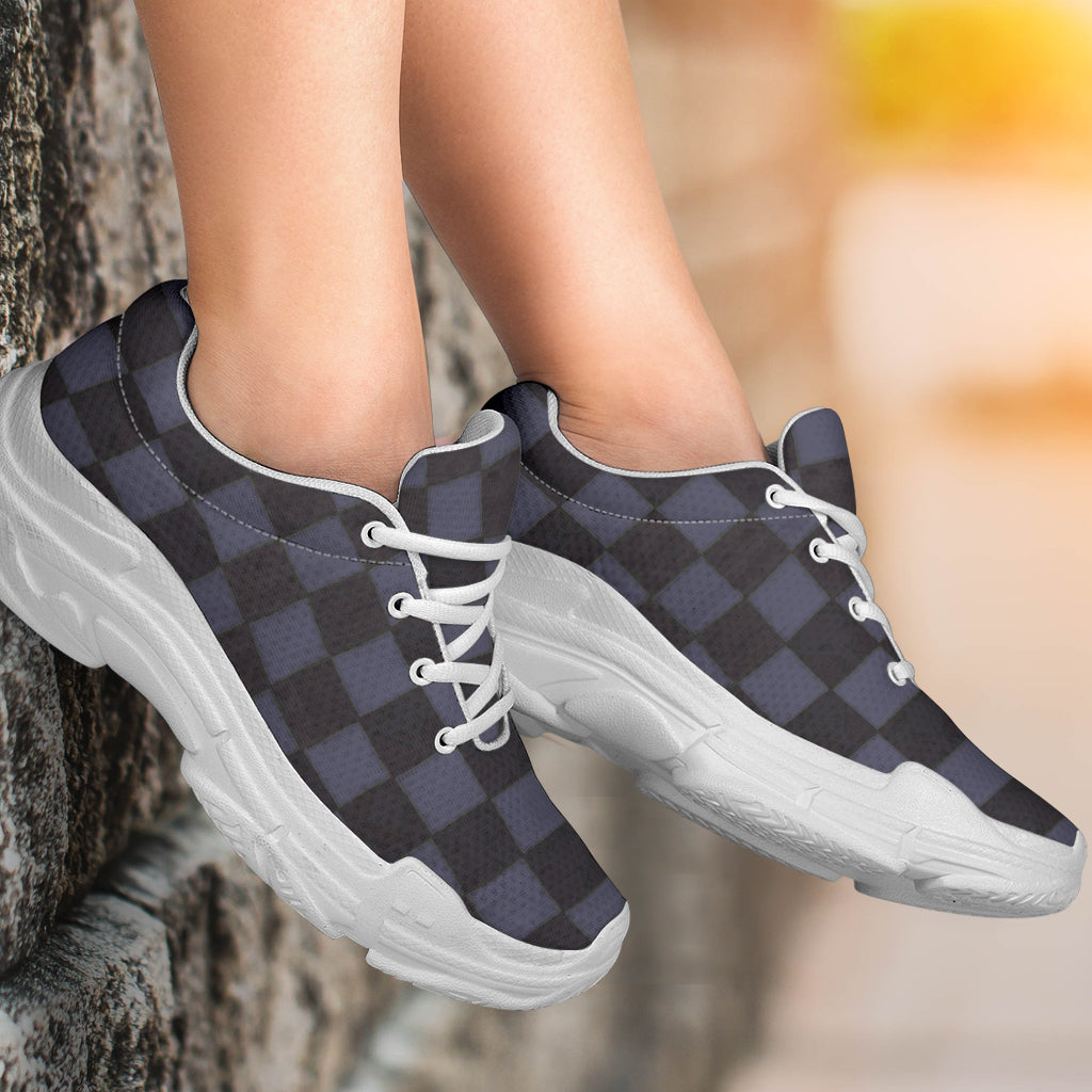 Slate Checkerboard Chunky Sneakers