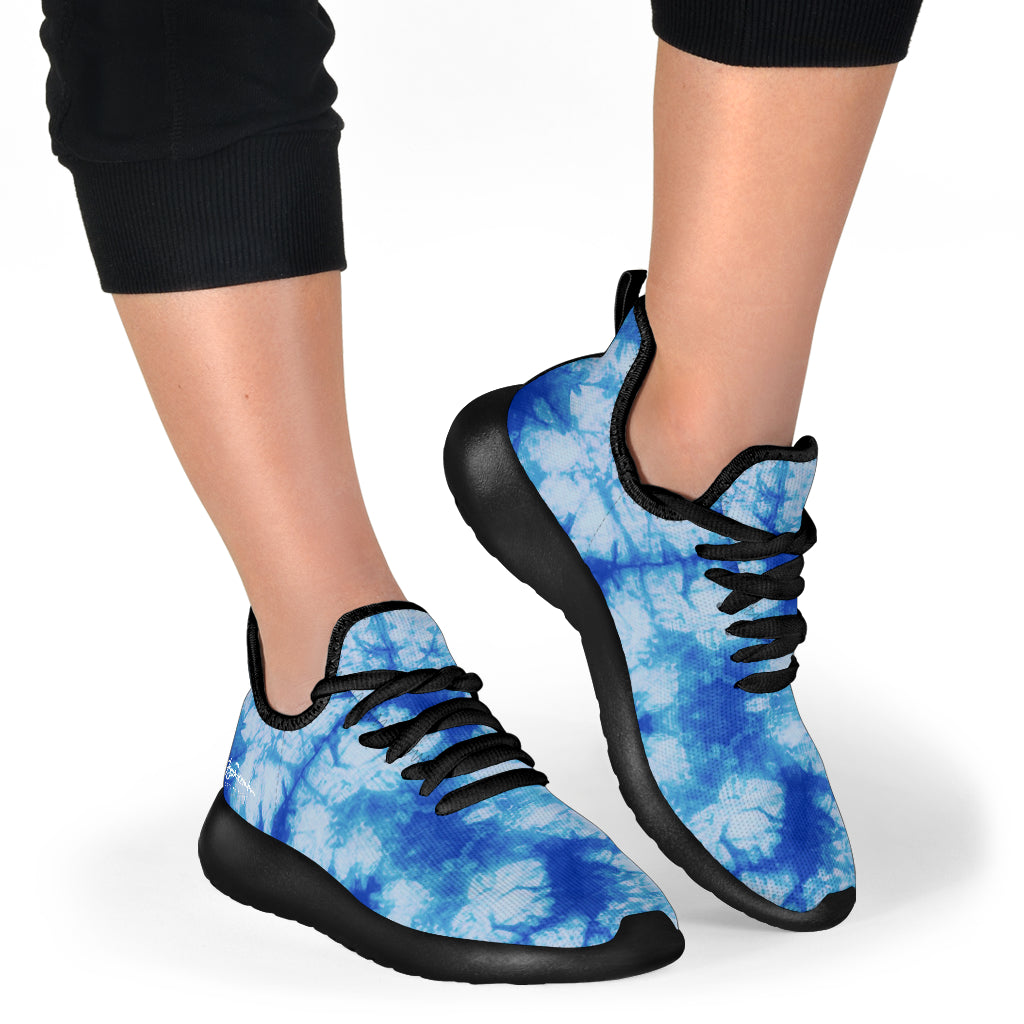 Blue Tie Dye Mesh Knit Sneakers