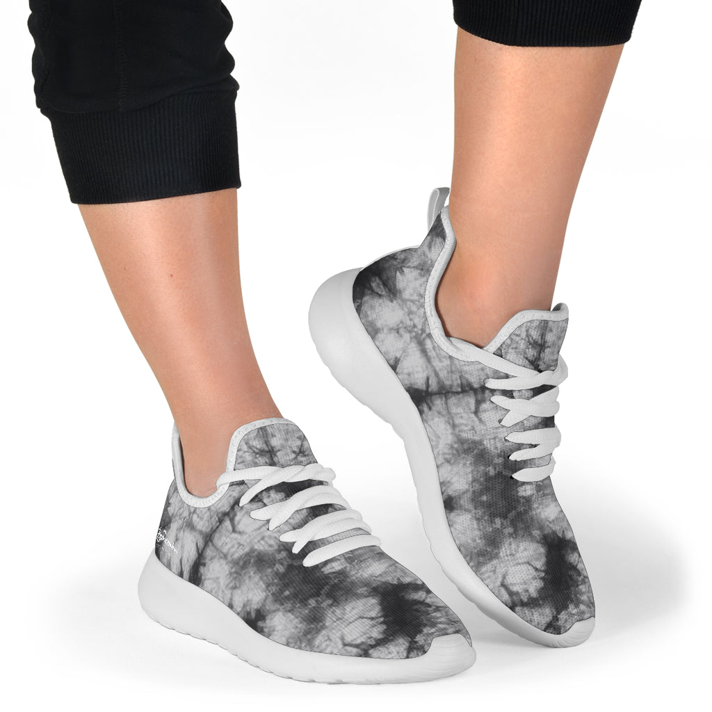 Grey Tie Dye Mesh Knit Sneakers