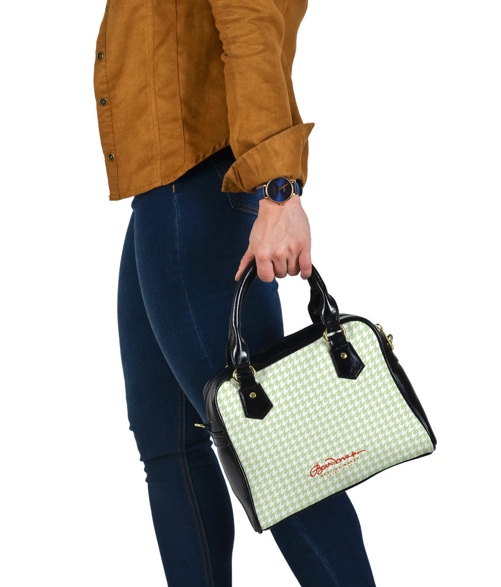 Butterfly Houndstooth Hand Bag w Shoulder Strap