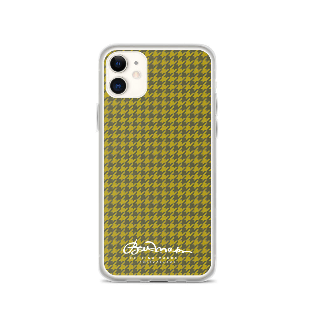 Olive Houndstooth iPhone Case