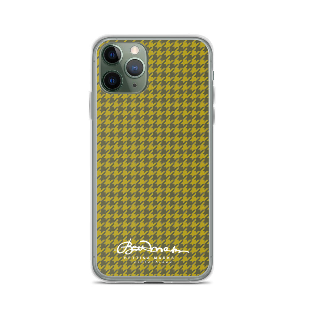 Olive Houndstooth iPhone Case