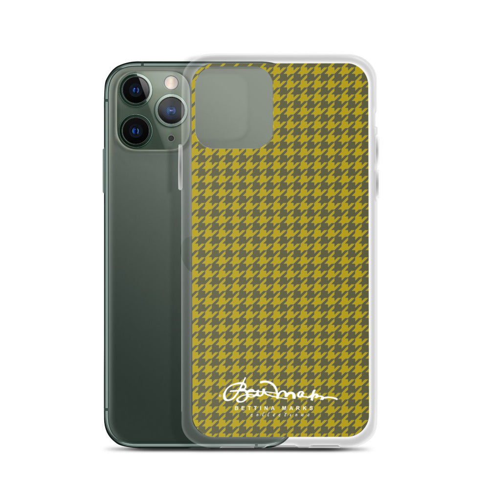 Olive Houndstooth iPhone Case