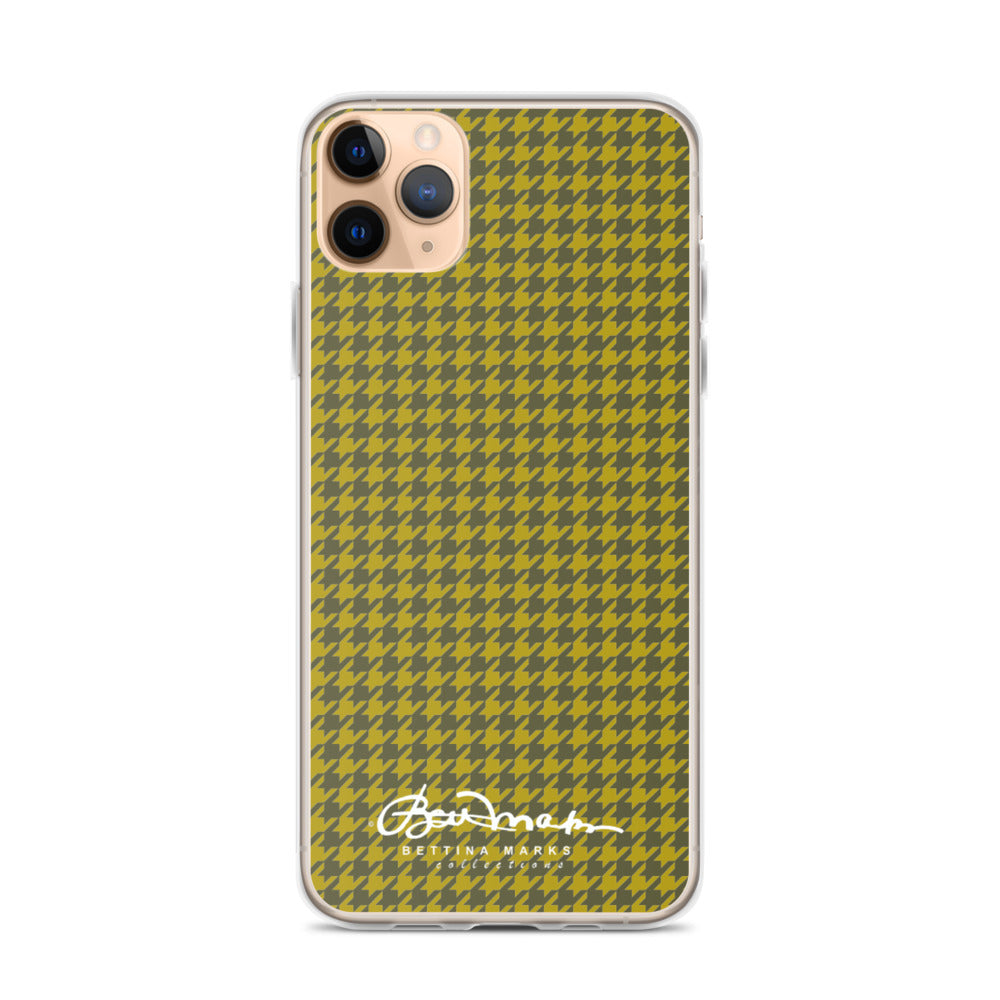 Olive Houndstooth iPhone Case