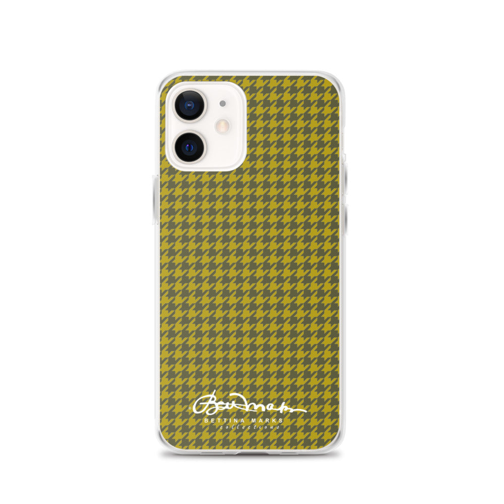 Olive Houndstooth iPhone Case