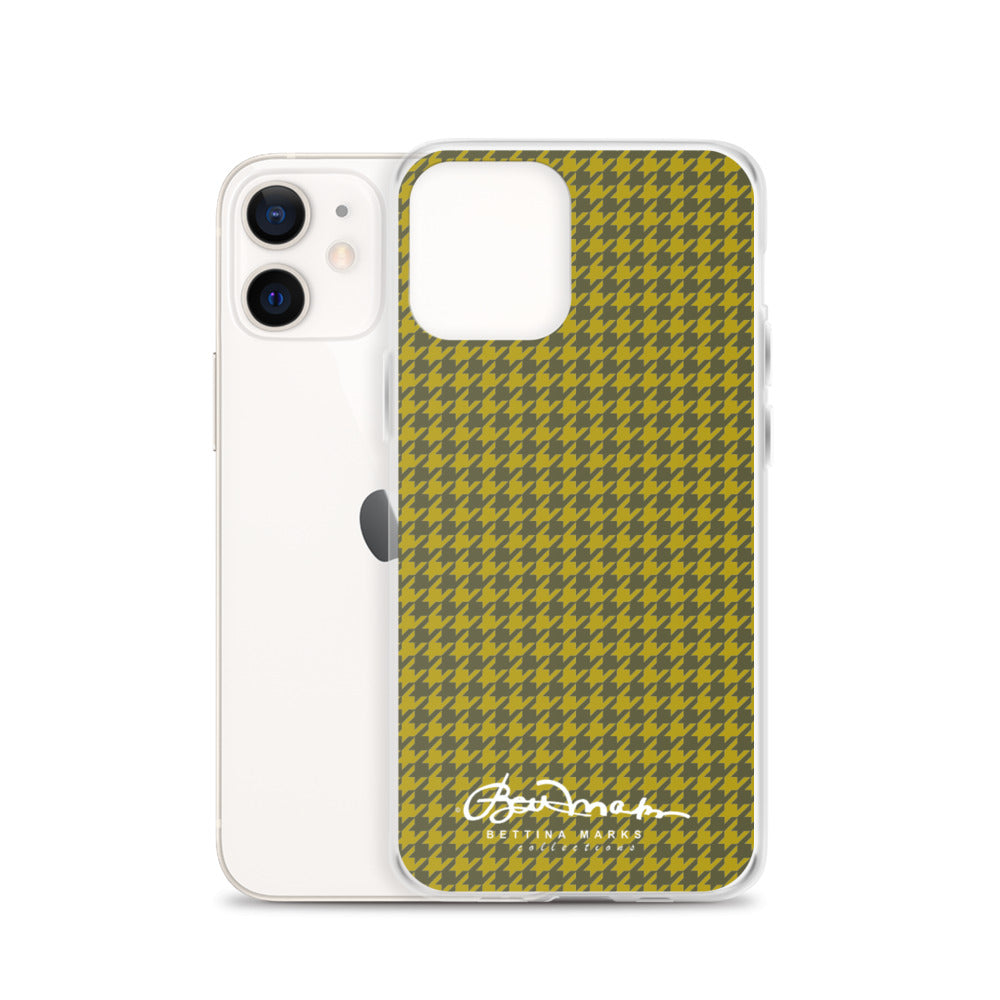 Olive Houndstooth iPhone Case