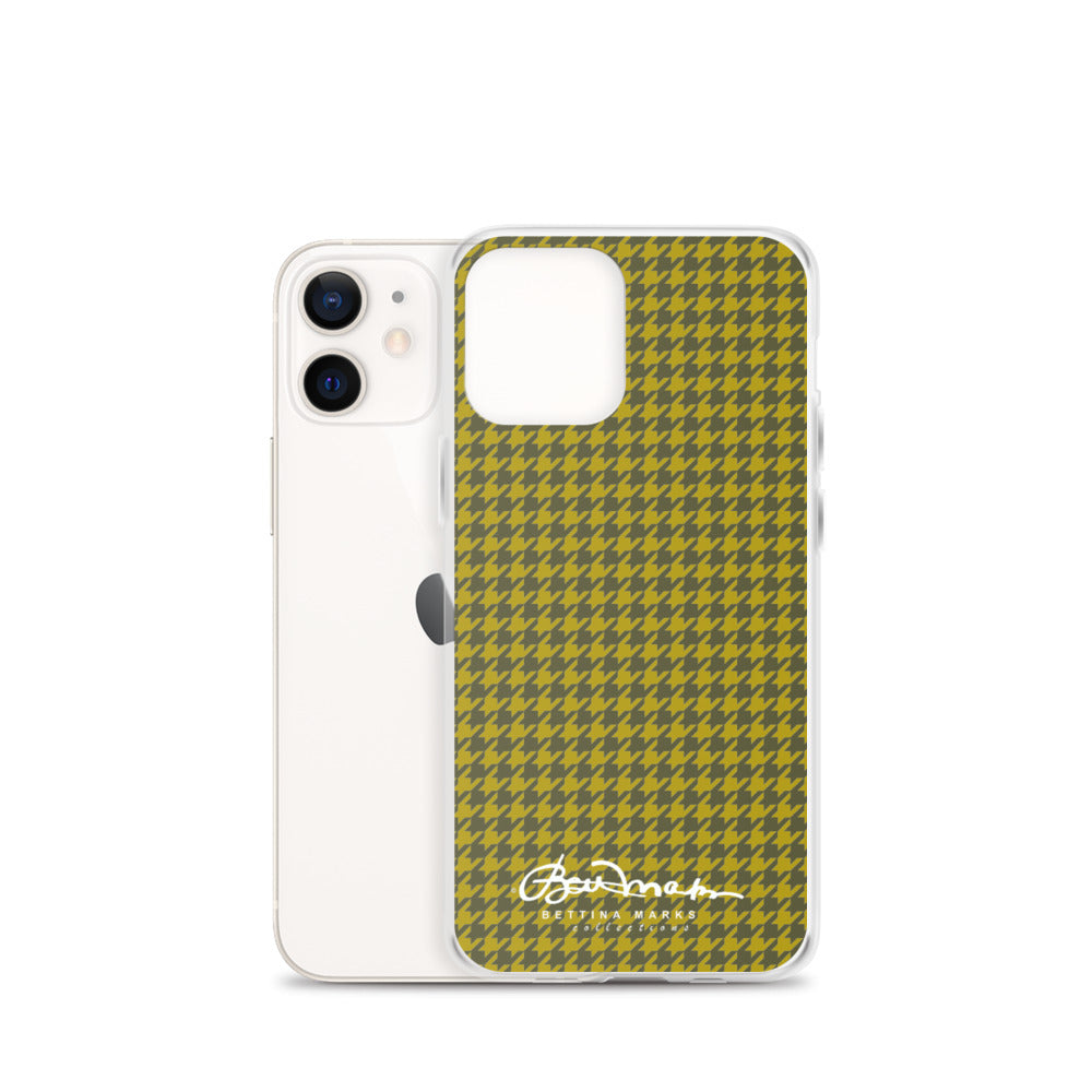 Olive Houndstooth iPhone Case