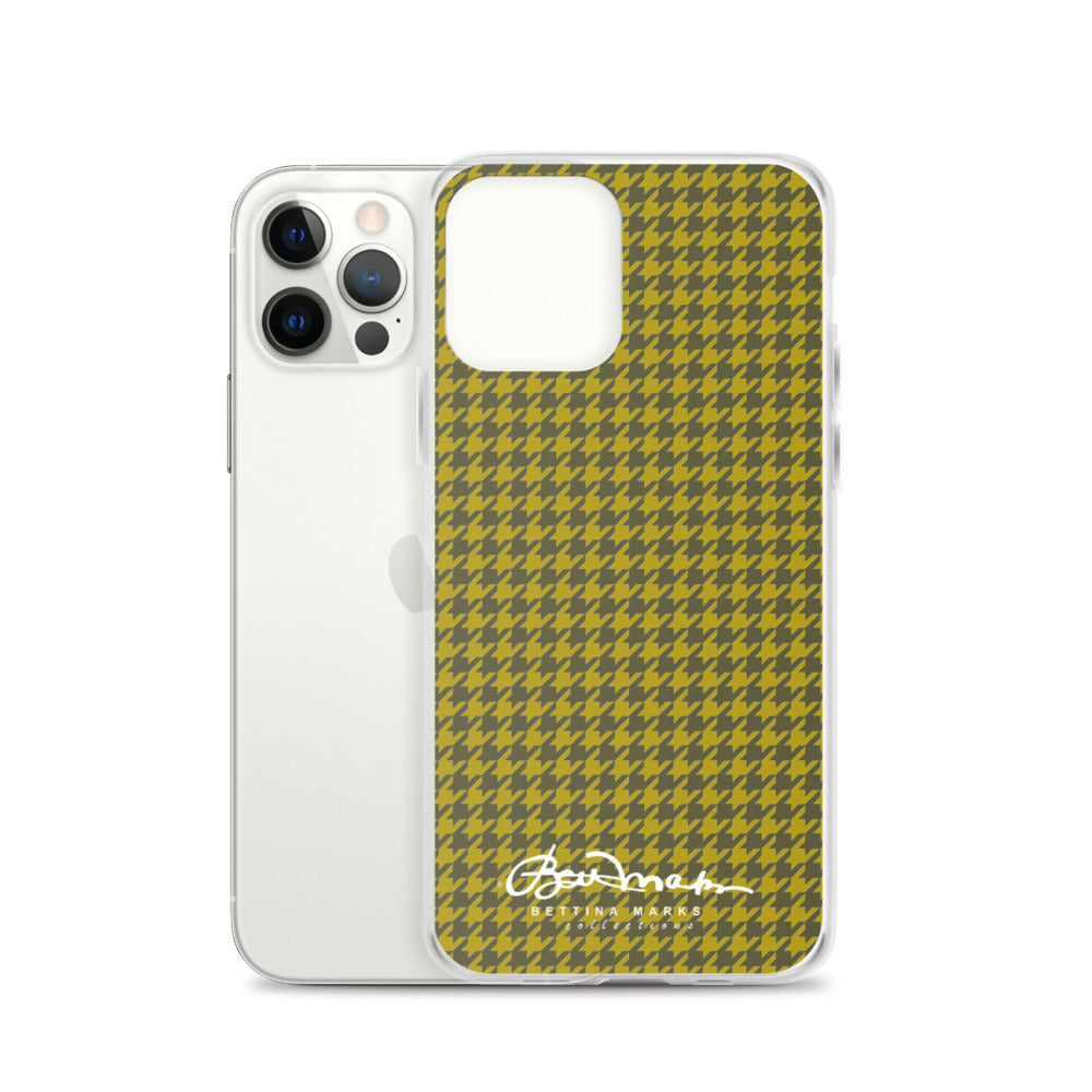 Olive Houndstooth iPhone Case