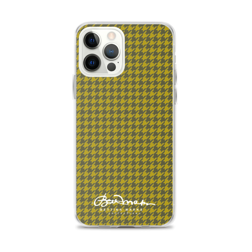 Olive Houndstooth iPhone Case