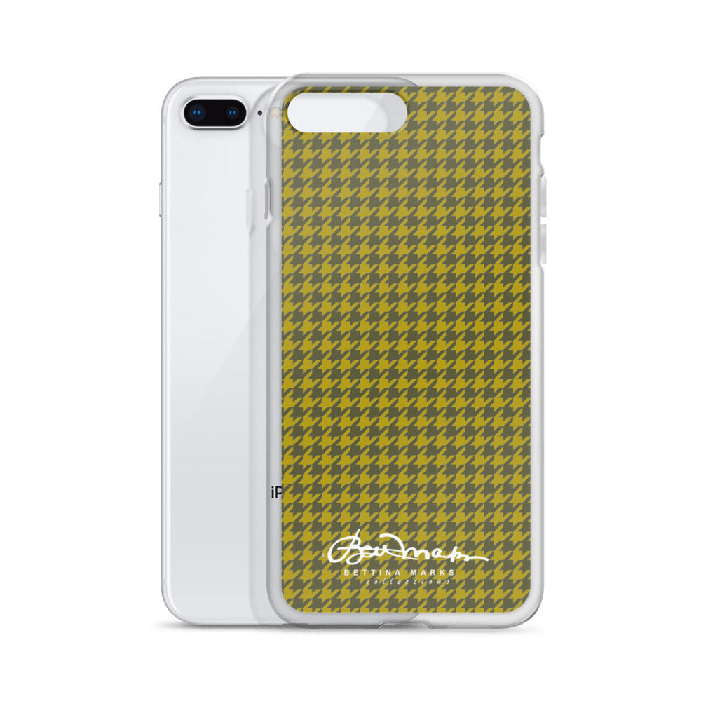 Olive Houndstooth iPhone Case