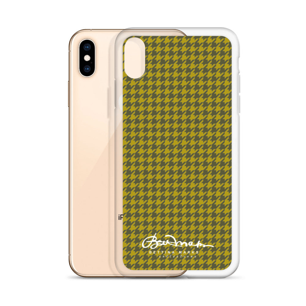 Olive Houndstooth iPhone Case