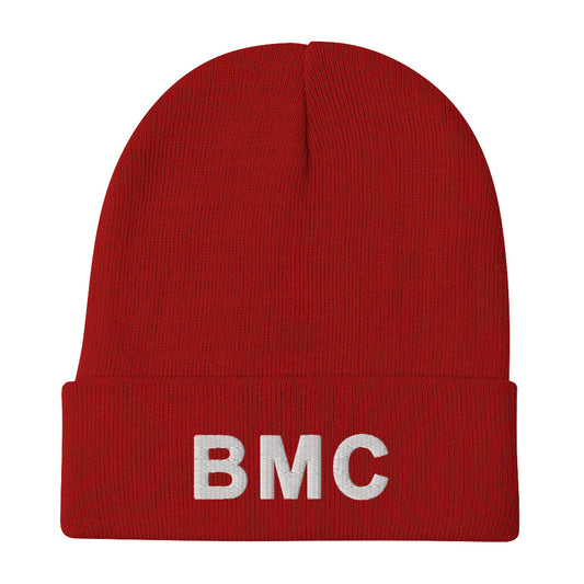 Red Bettina Marks Collections LOGO Embroidered Beanie