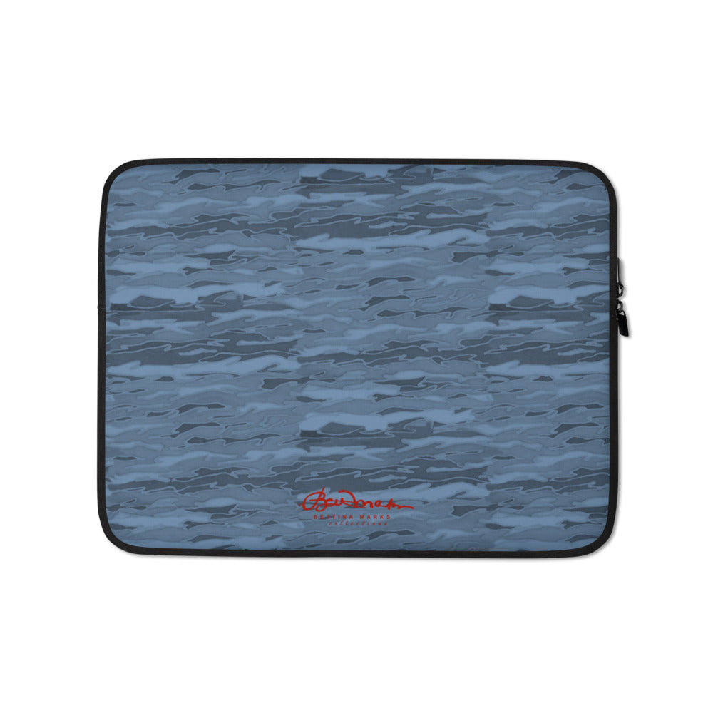 Steel Blue Camouflage Lava Laptop Sleeve