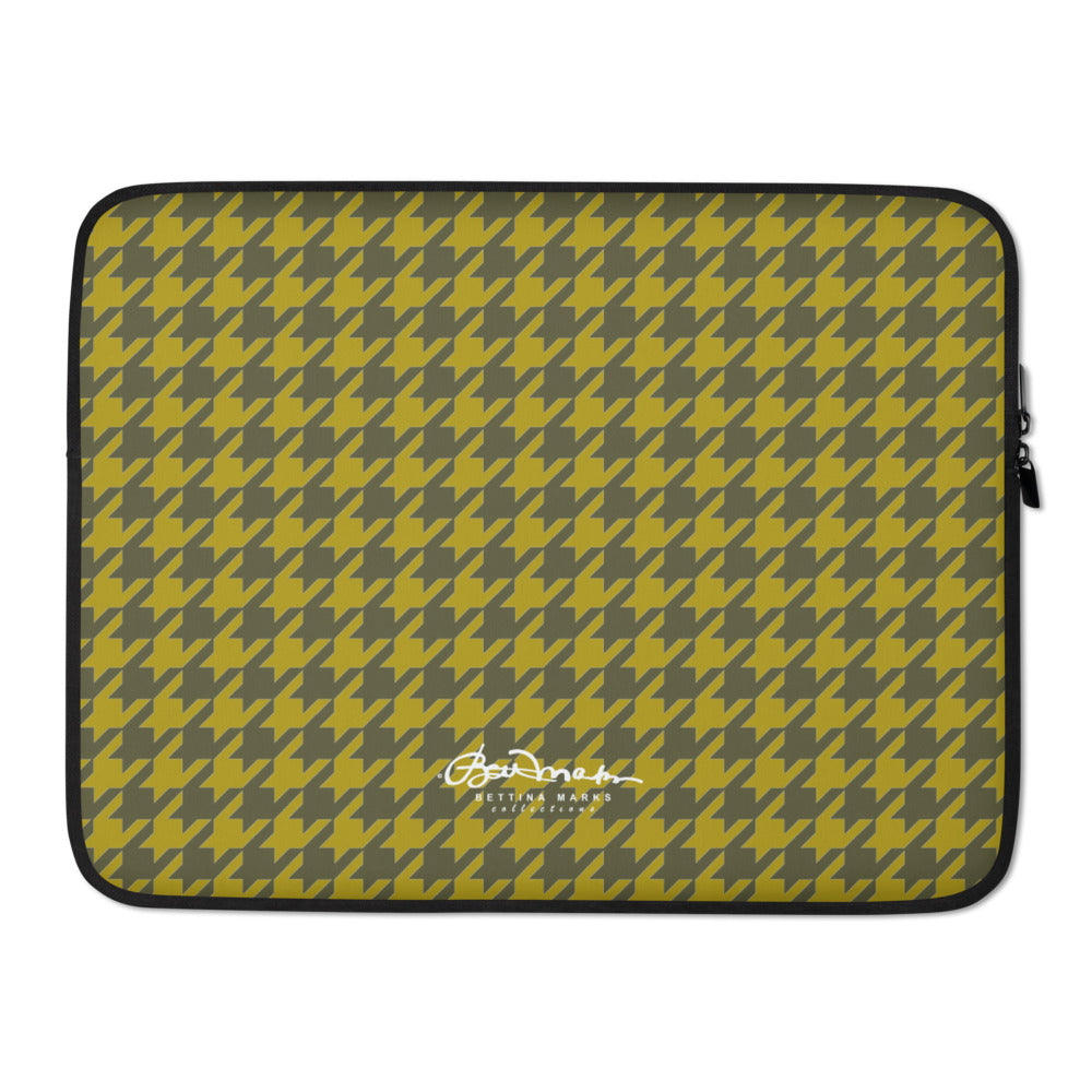 Olive Houndstooth Laptop Sleeve