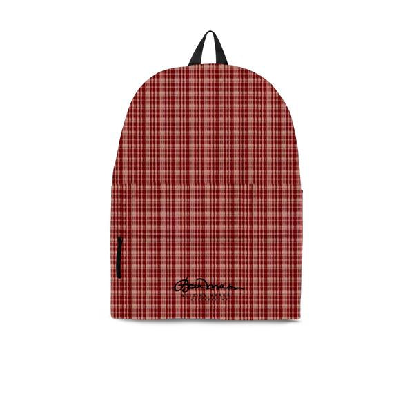 Maroon Beige Tight Plaid Back Pack