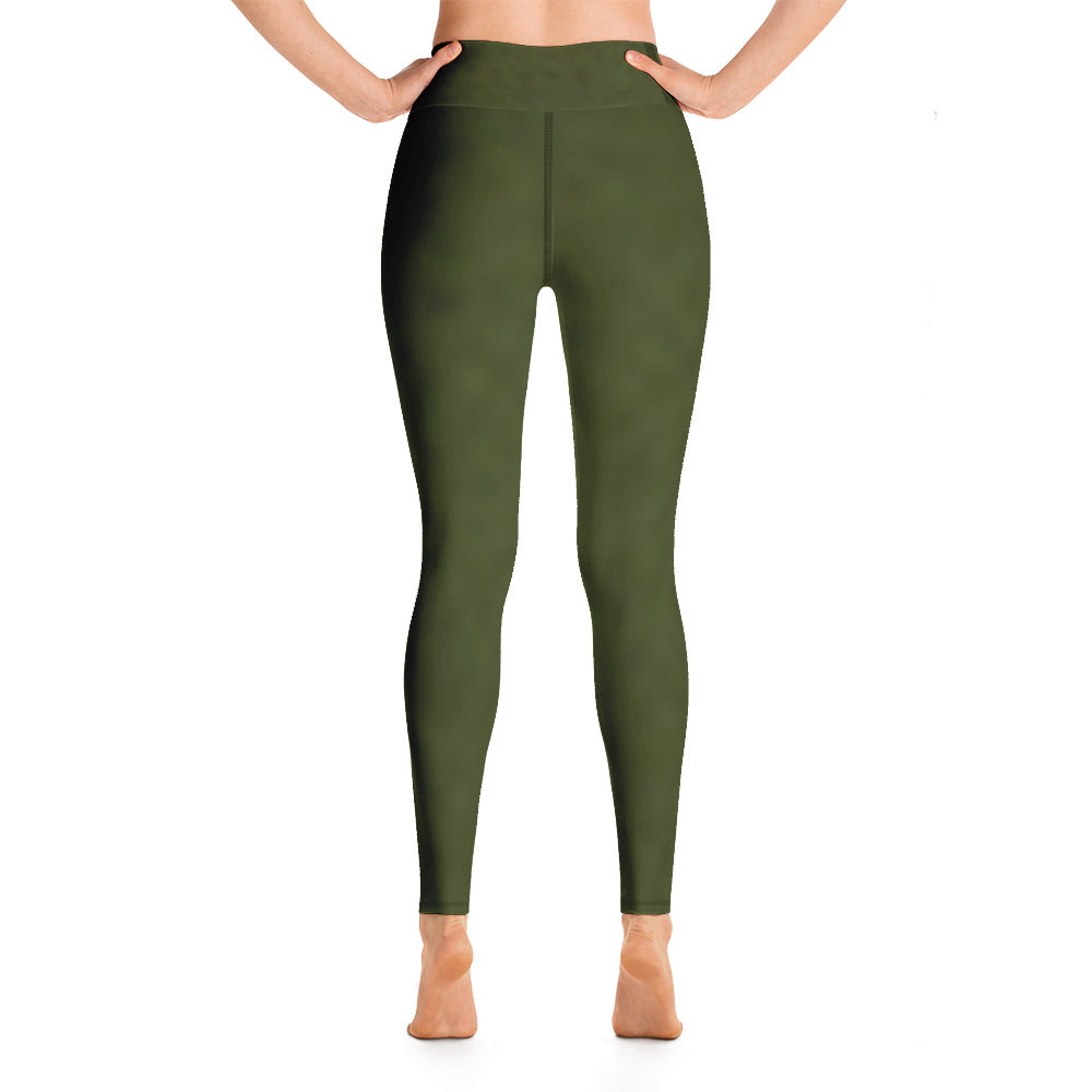 Tree Hugging Forest Green Yoga Leggings