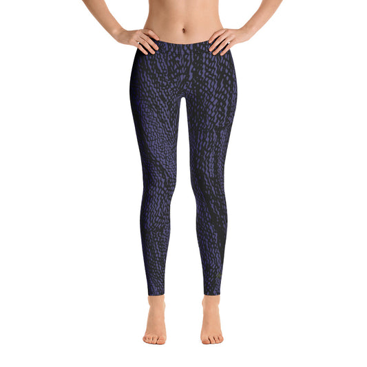 Navy and Black Tire Scribble Leggings