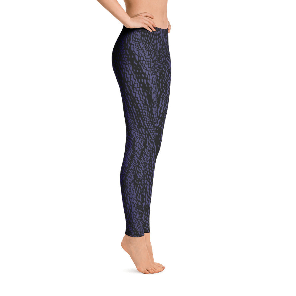 Navy and Black Tire Scribble Leggings