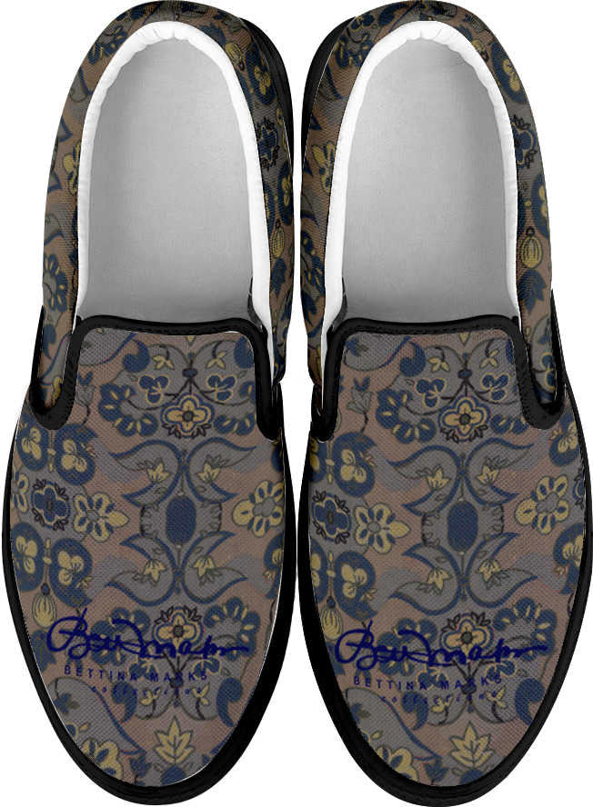 Not Quite Brown Paisley Slip on Sneakers