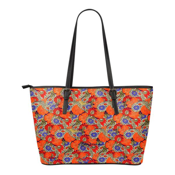 Orange Paisley Large Tote Bag