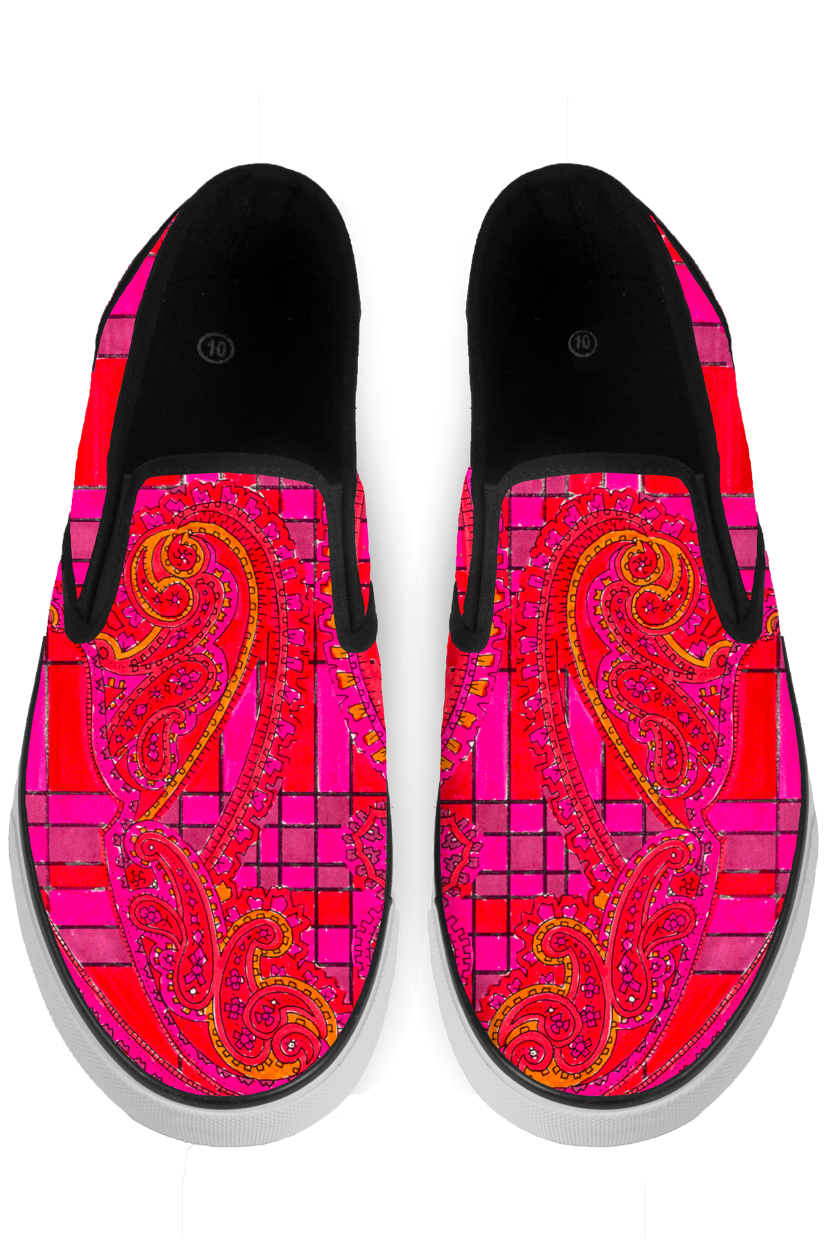 Pink Black Slip On Sneakers - x