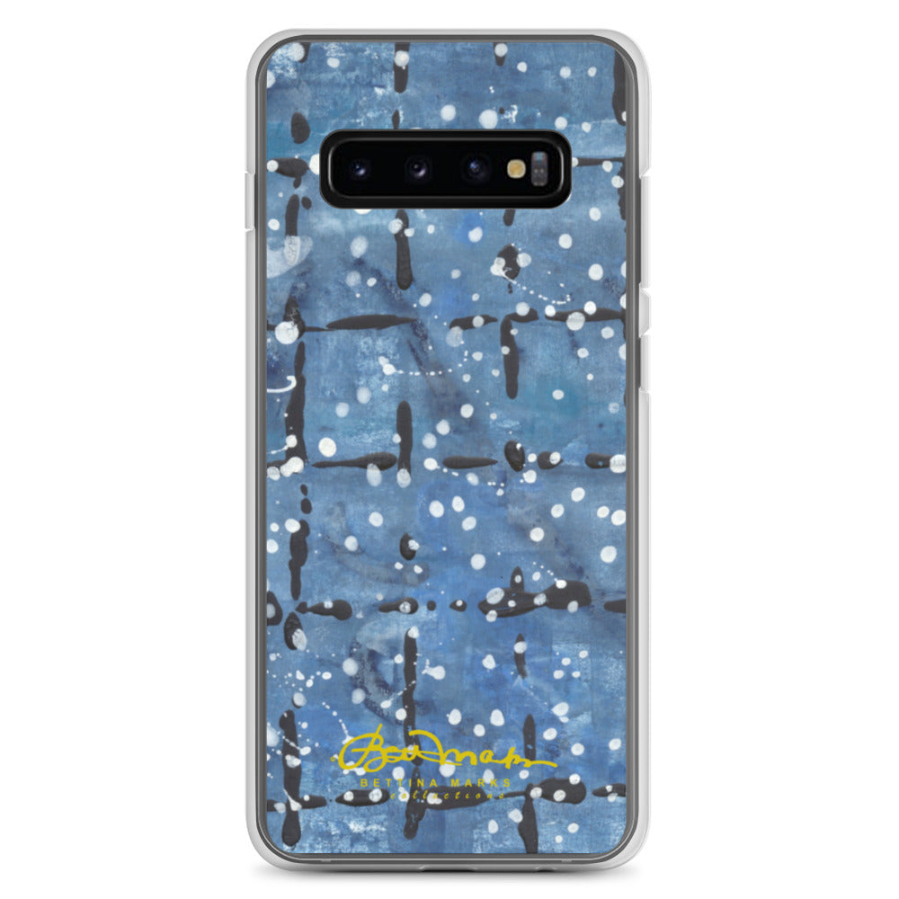 Blu&White Dotted Plaid Samsung Case (select model)