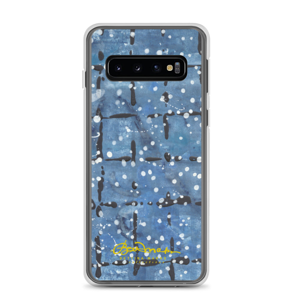 Blu&White Dotted Plaid Samsung Case (select model)