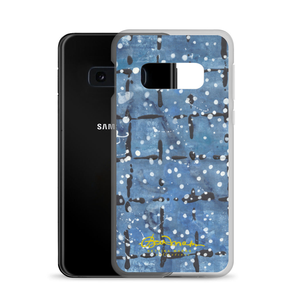 Blu&White Dotted Plaid Samsung Case (select model)