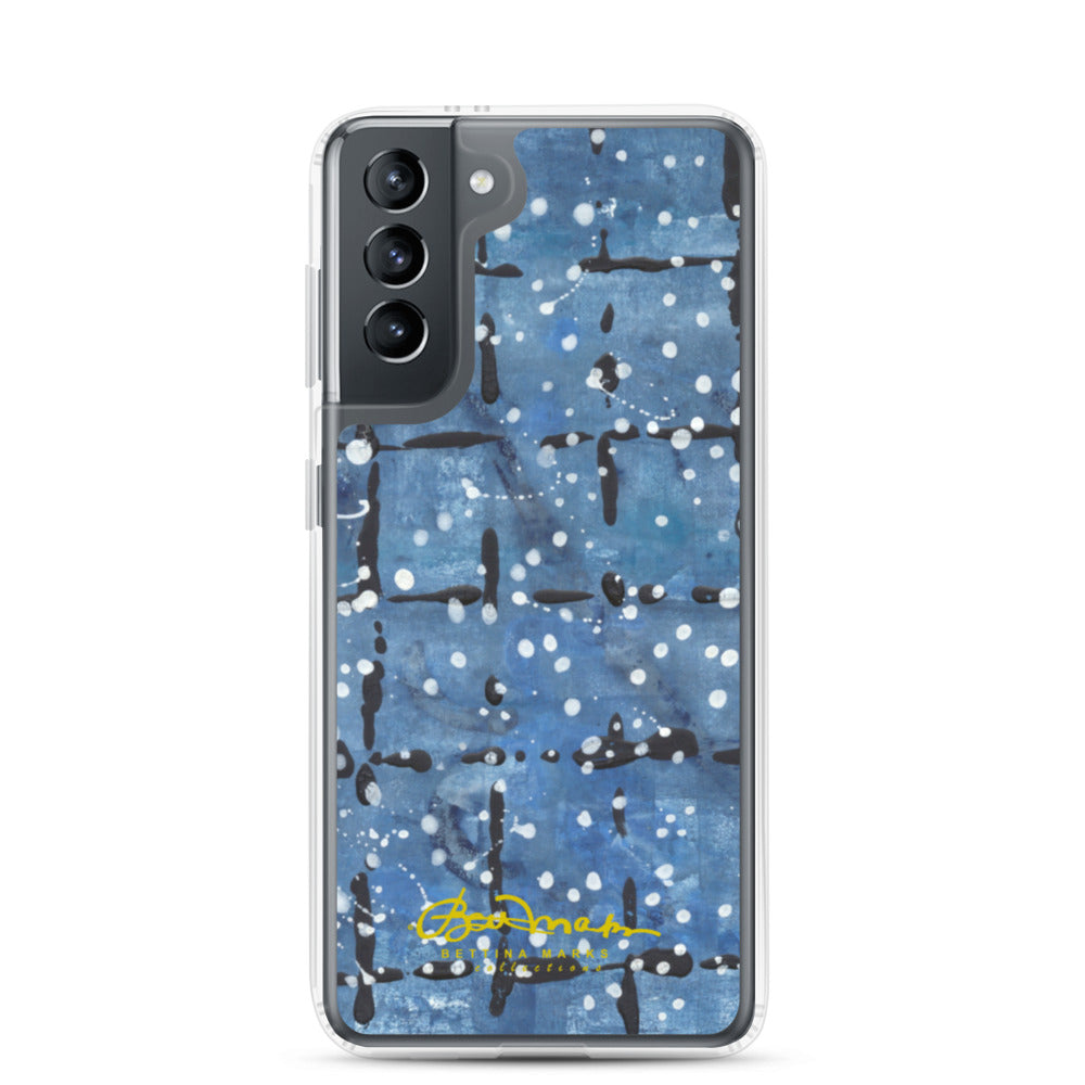 Blu&White Dotted Plaid Samsung Case (select model)