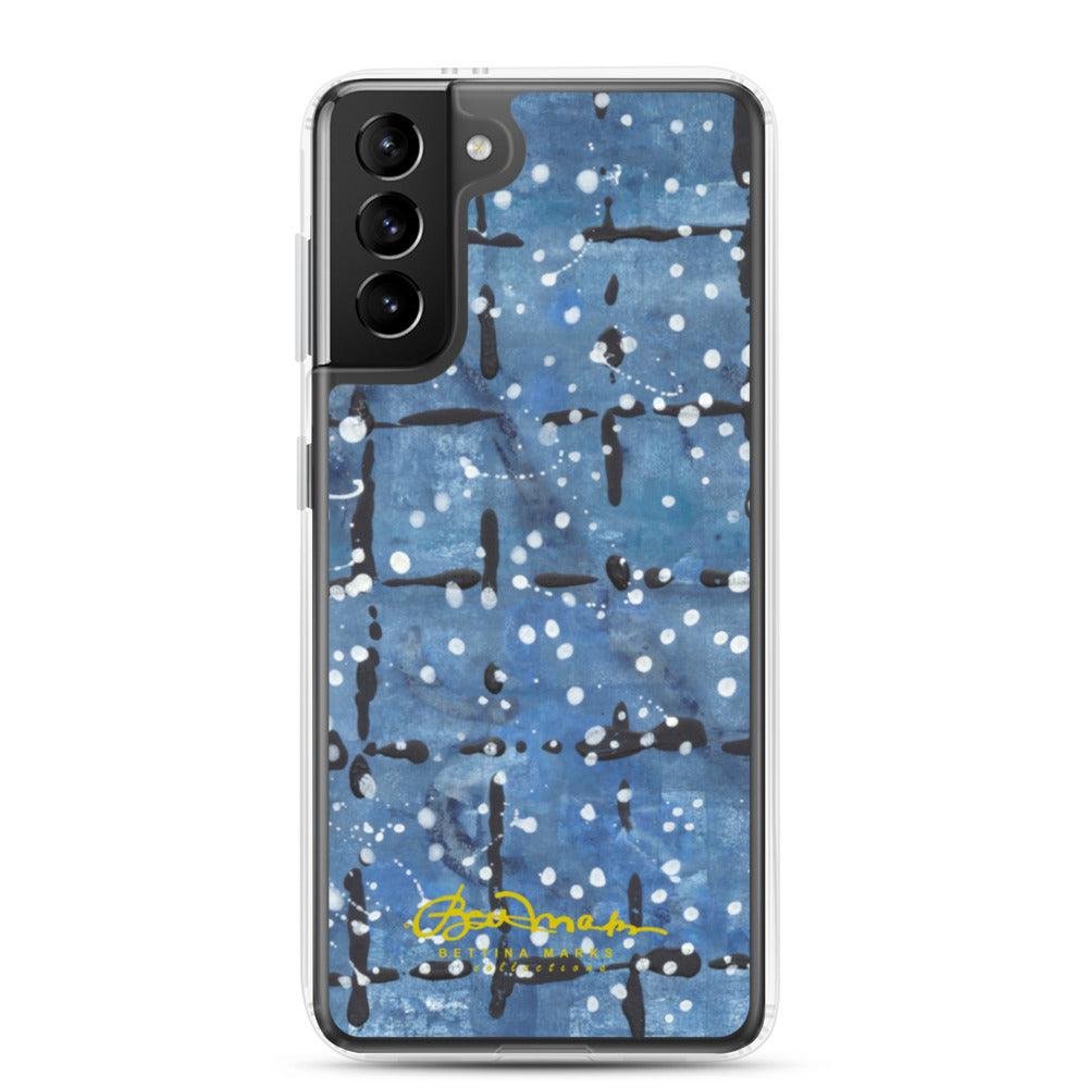 Blu&White Dotted Plaid Samsung Case (select model)