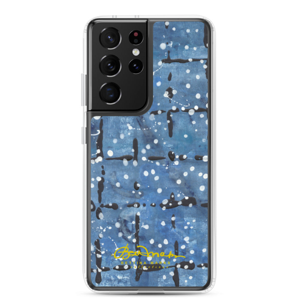 Blu&White Dotted Plaid Samsung Case (select model)