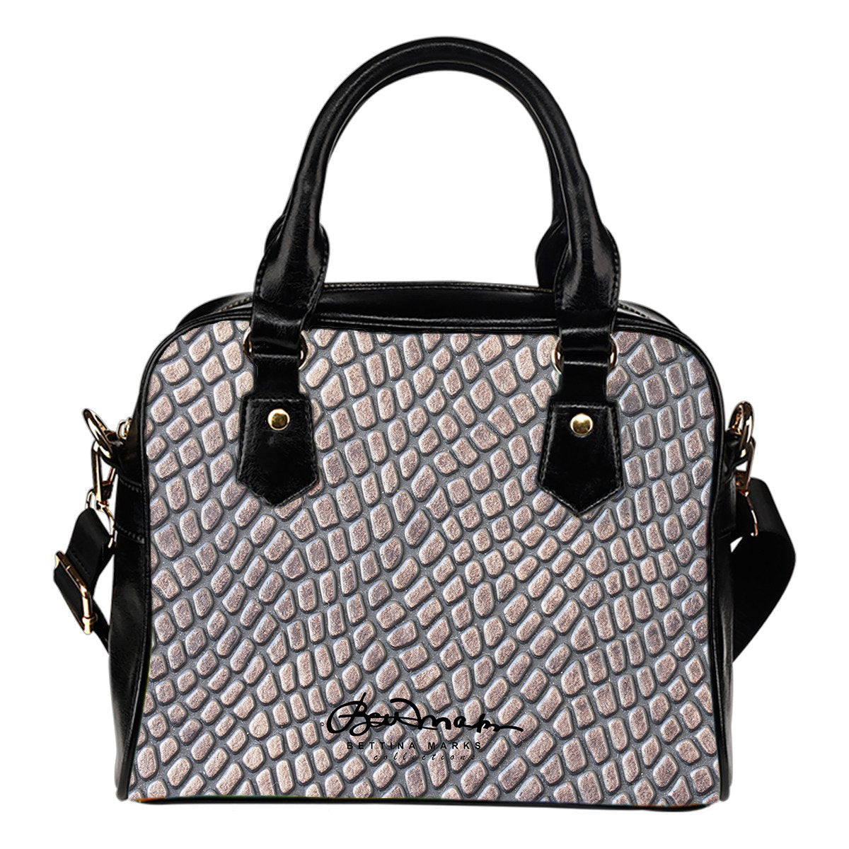 Croc Print Hand Bag w Shoulder Strap